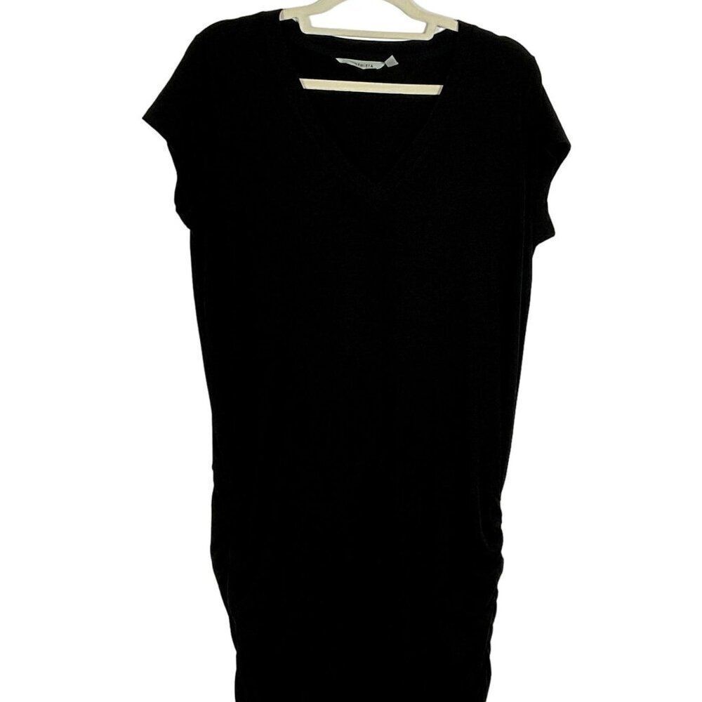 Athleta Topanga Tee Dress, Size Large, Black, Ruched Sides - Picture 5 of 14